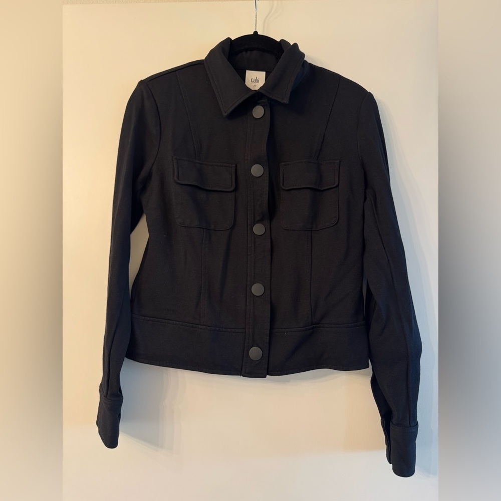 CAbi Women's Ava Ponte Black Long Sleeve Collared Pockets Jacket - Sz XS
